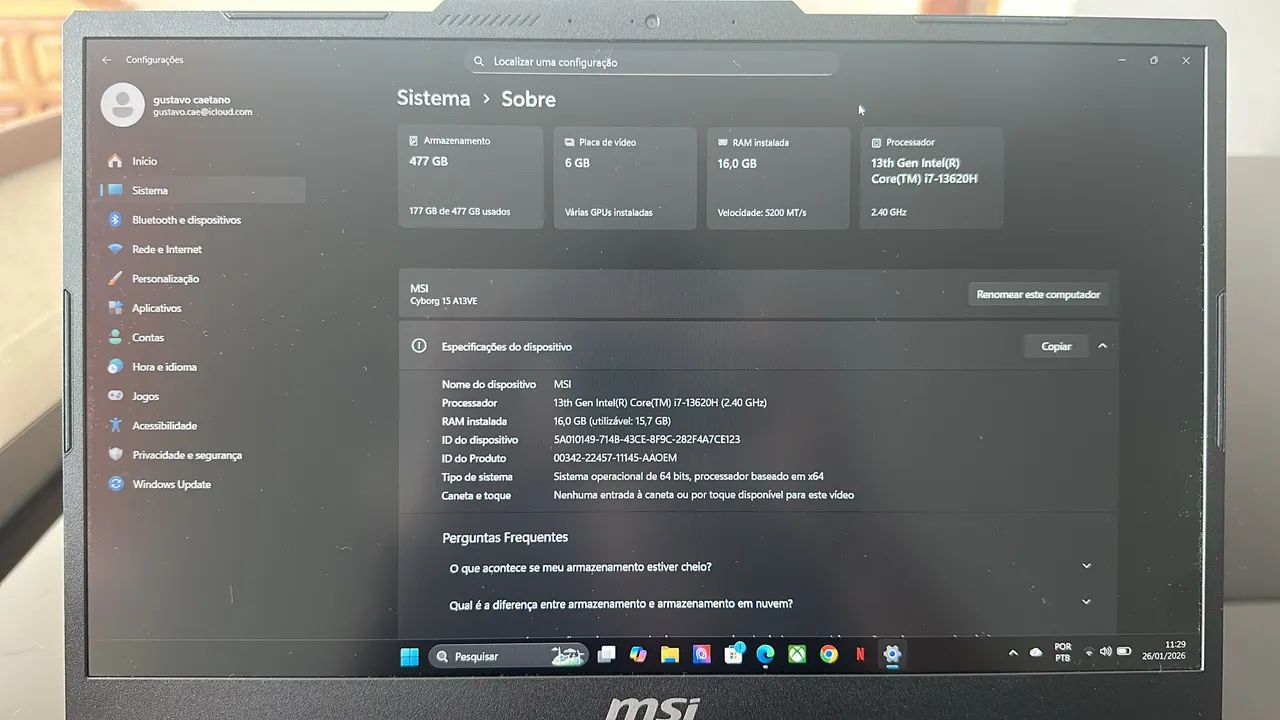 notebook MSI Cyborg 15 A13V - Foto 2