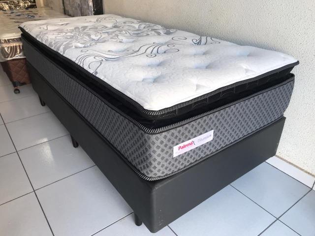Cama Box Solteiro Palemax Titanium em Molas - Top de Linha!