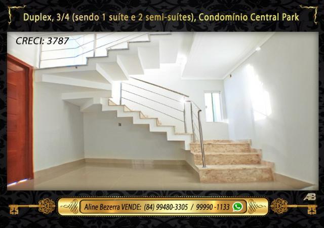 Duplex no Central Park com móveis projetados, 3 quartos, amplo espaço gourmet - Foto 3