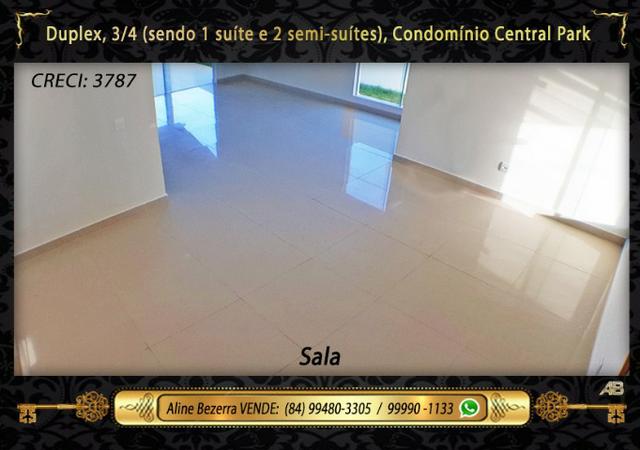 Duplex no Central Park com móveis projetados, 3 quartos, amplo espaço gourmet - Foto 4