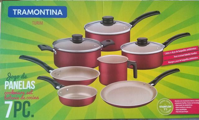 Jogo de panelas antiaderentes Tramontina 7 peças (Aceita cartão)