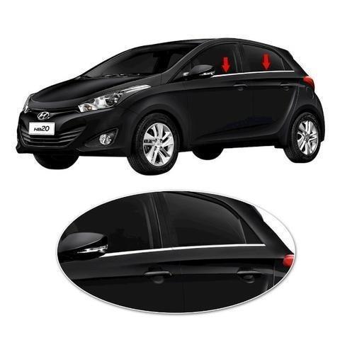 Aplique Pestanas Cromadas para Vidros - Ecosport / HB20 / Onix / Prisma / Palio / Gol - Foto 2