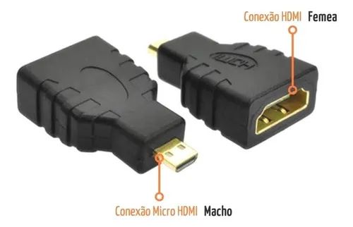 Adaptador Conector Micro Hdmi Macho Para Hdmi Femea