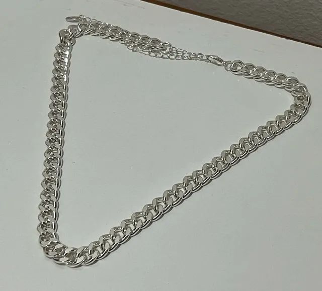 Cordão Corrente de Aço Prateado - Foto 3