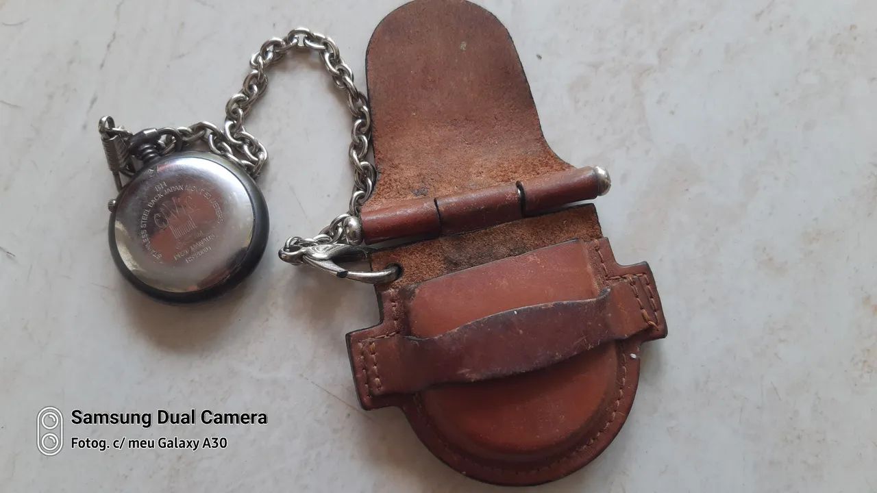 Relógio de Bolso Antigo com Estojo de Couro ( ACEITO PROPOSTA ) - Foto 2