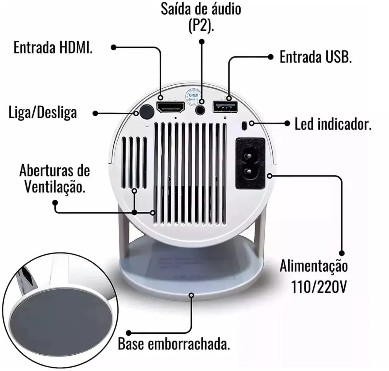 Projetor Portátil 130 polegadas - Alta Qualidade! - Foto 3