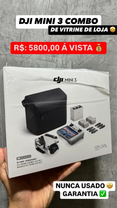 Drone DJI MINI + com combo de vitrine de loja