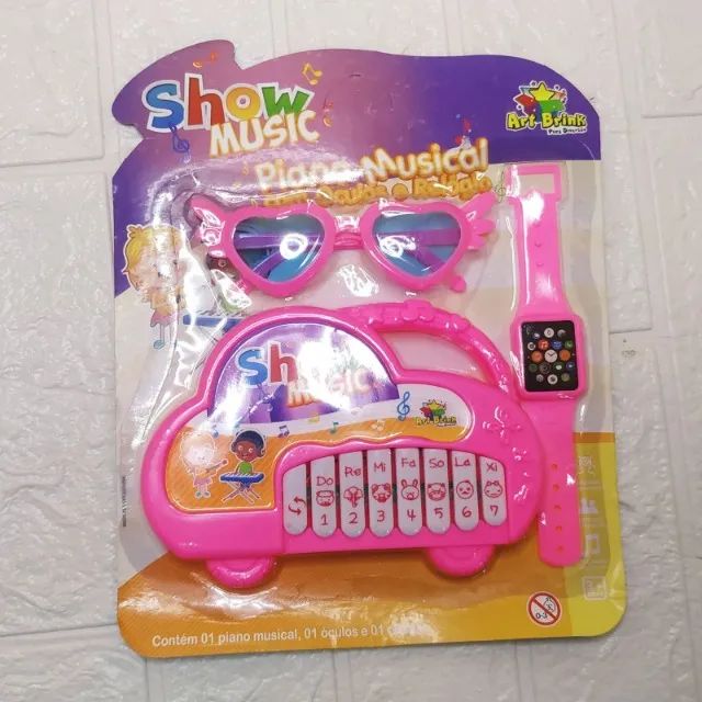 Piano Musical Com Oculos E Relogio Zb980 Artbrink - Foto 4