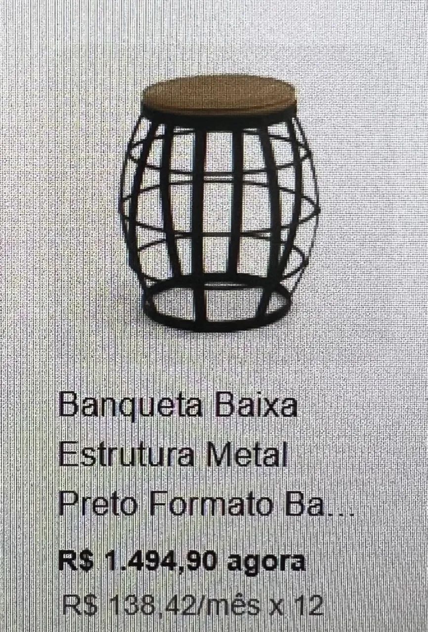Banqueta Seat Garden de ferro e madeira modelo barril - Foto 3