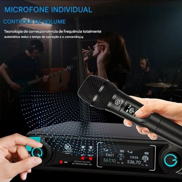 Sistema de Microfone Sem Fio GLXD-2 Pro UHF - Duplo Canal - Foto 3