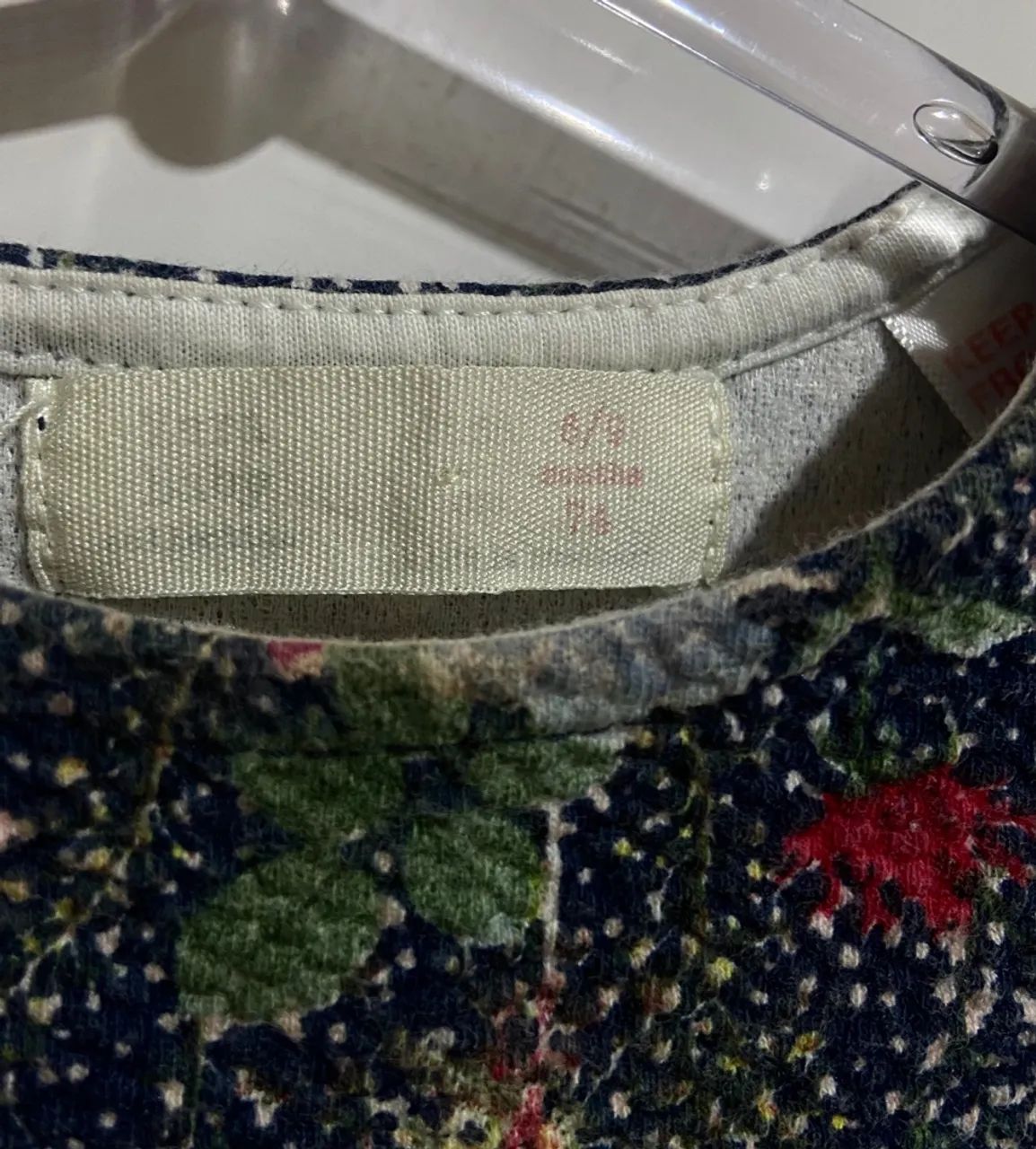 Blusa manga longa bebe menina 6-9 meses zara florida azul - Foto 3