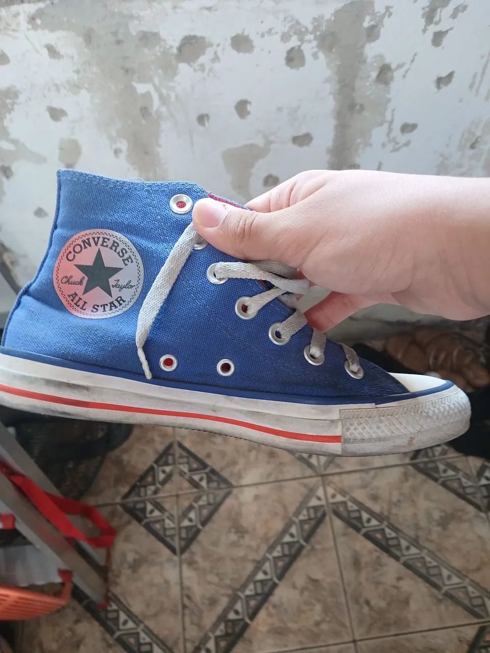 Tênis Converse All Star Cano Alto Azul e Vermelho (leia a descrição) - Foto 3