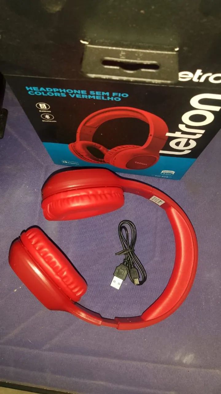 Fone de Ouvido Bluetooth Letron Sem Fio - Vermelho - Foto 3