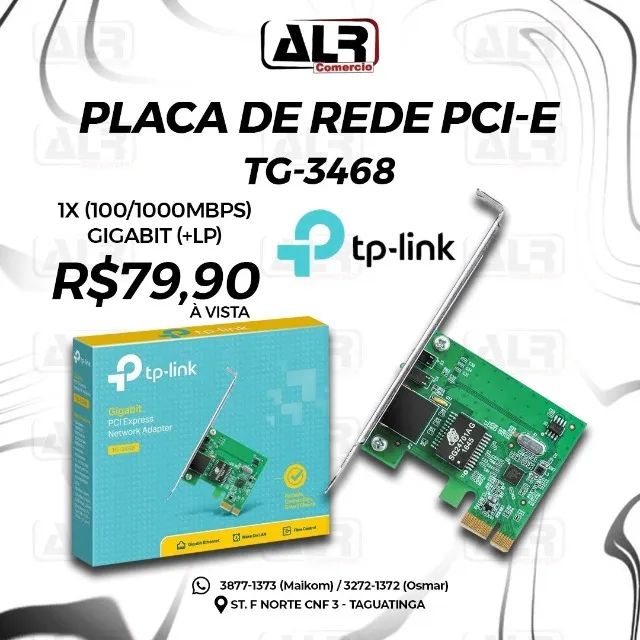 PLACA DE REDE PCIE GIGABIT 1000MBPS TG3468 TP LINK + LOW PROFILE