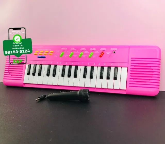 TECLADO INFANTIL ELETRÔNICO 37 TECLAS COM MICROFONE