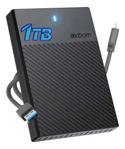 Hd Externo 1tb Usb 3.0, Exbom Cor Preto