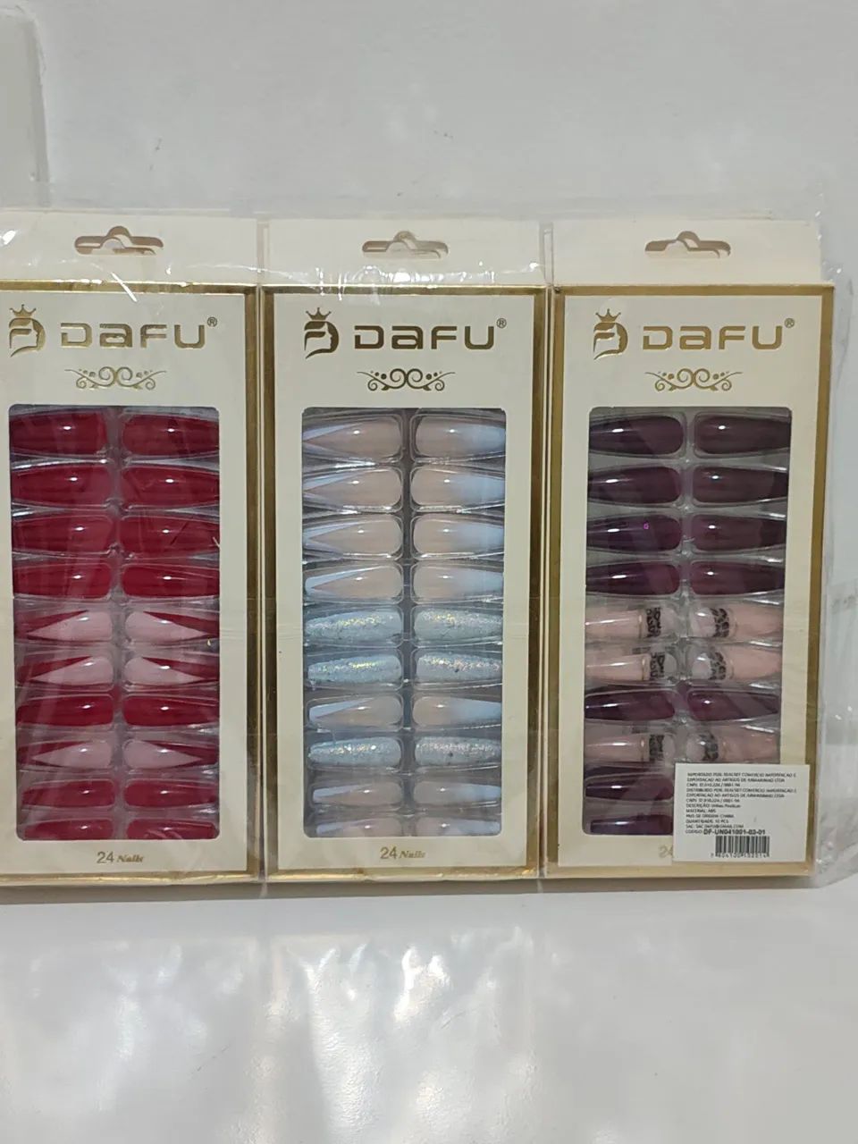 Unha postiça Dafu com 24 unidades kit 12 caixas