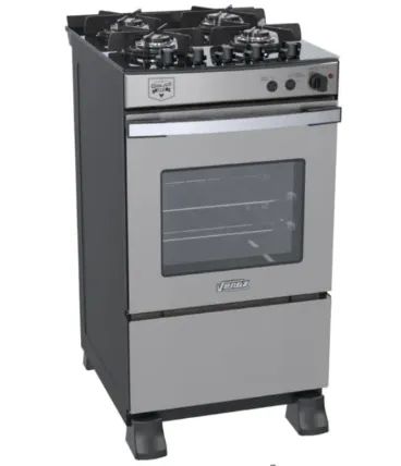 Fogão Inox 4 Bocas Mesa de Vidro Venax Gaudi (NOVO)