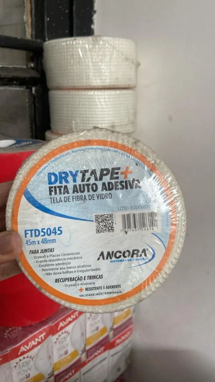 Fita Auto Adesiva DryTape+ - Fibra de Vidro - Âncora Nova, lacrada, tamanho 45m x 48mm.