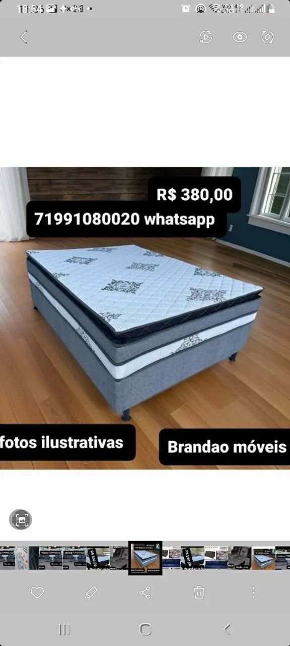 Cama casal Box  R$ 380,00 pop fotos ilustrativas 
