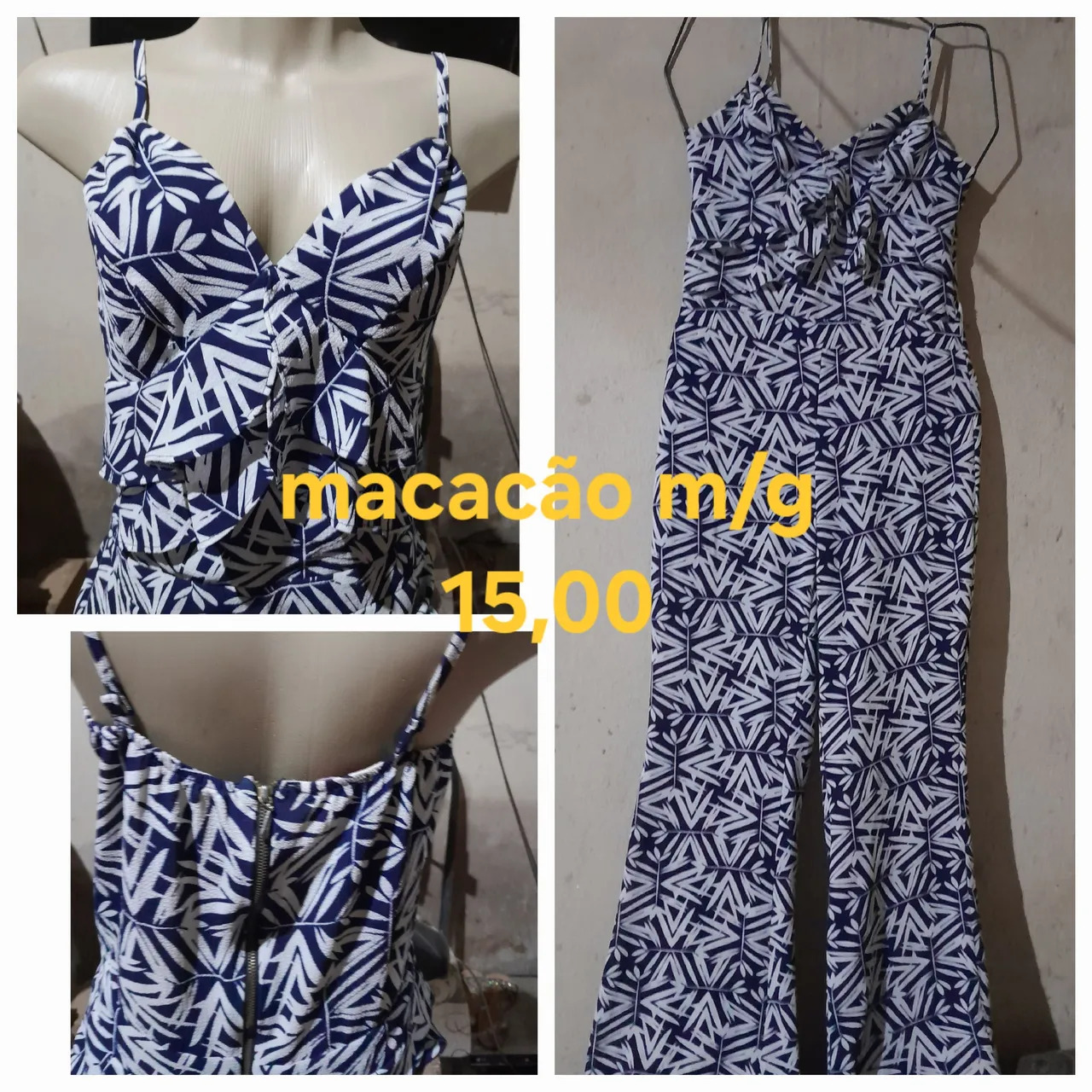 Macacão estampado m/g - R$ 15,00