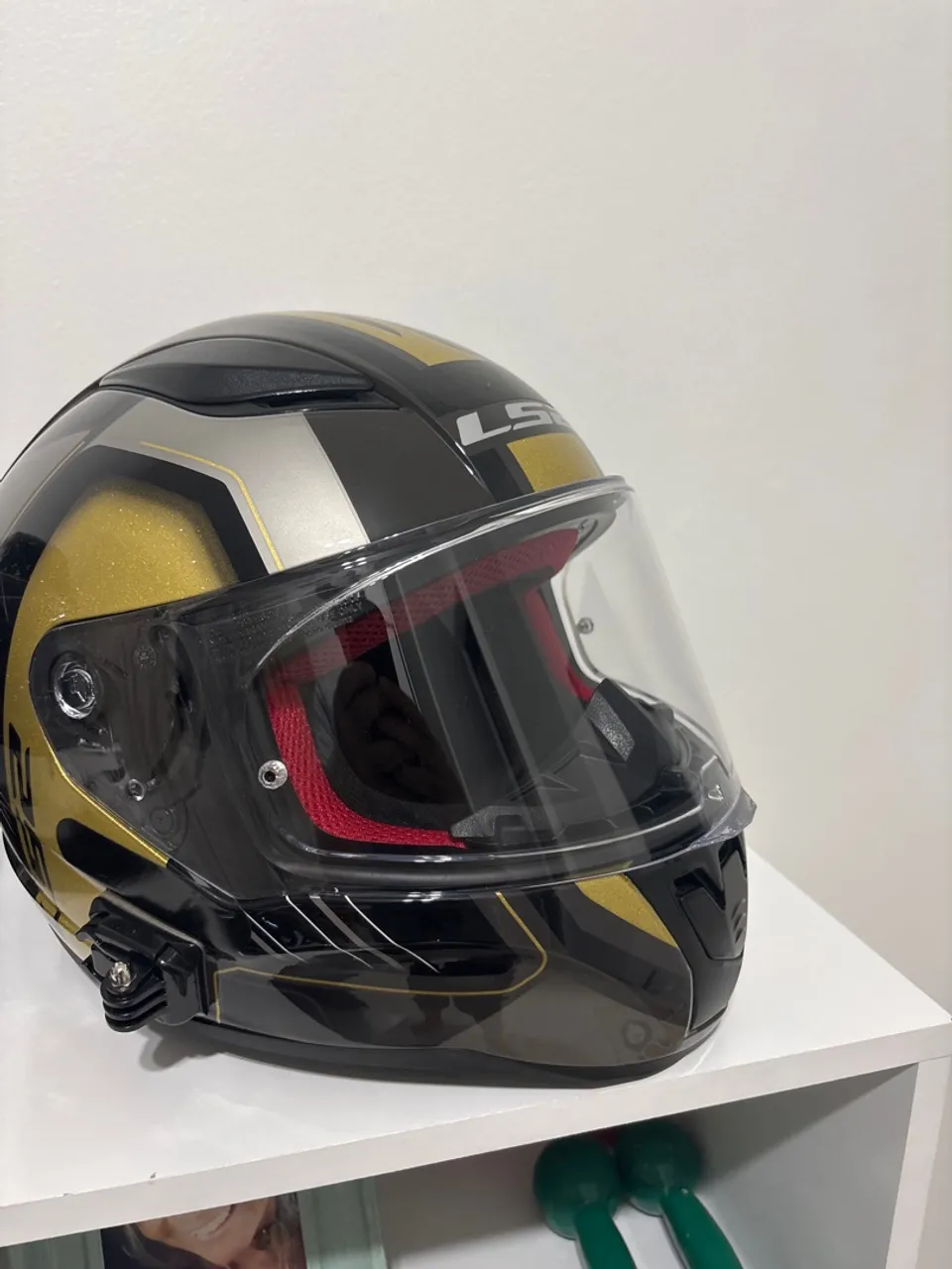 Capacete LS2 Preto e Dourado