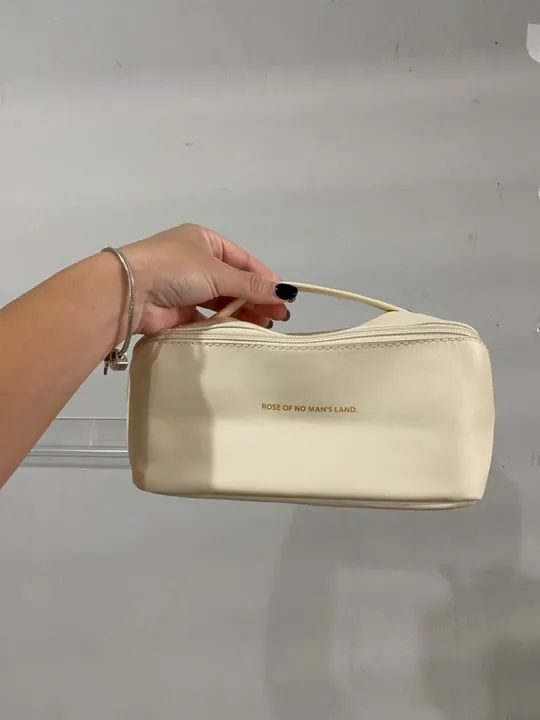 Necessaire feminina grande bege