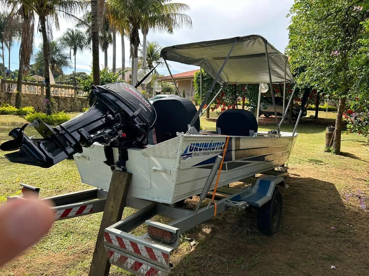 Barco com motor e trailer - Foto 4