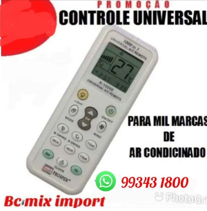 Controle universal de Ar split gree york midea lg Samsung tcl philco bosch sprenger