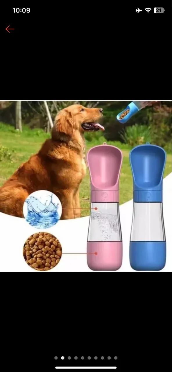 Garrafa d água 2 em 1 portátil para gatos e cães multifuncional  - Foto 2