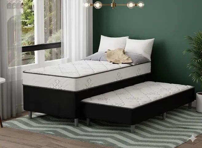 Cama Box Solteiro com Auxiliar