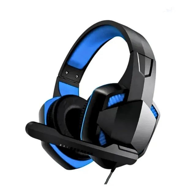 Fone Headset LED RGB Gamer Com Fio E Microfone Ajustável Conexão P2 USB Kapbom KA-9008