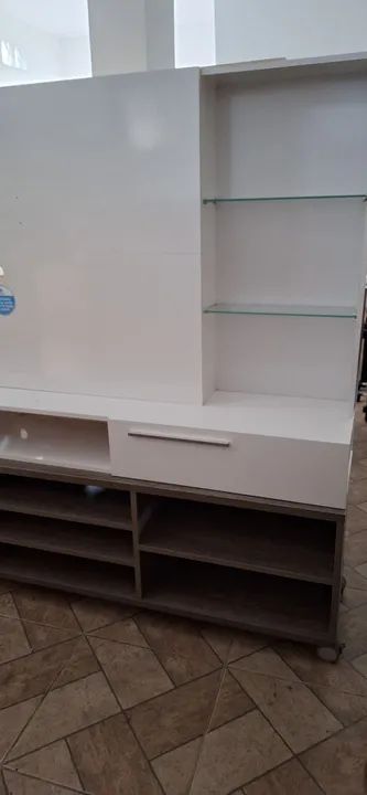 Rack para TV com Painel Branco - Novo - Foto 5