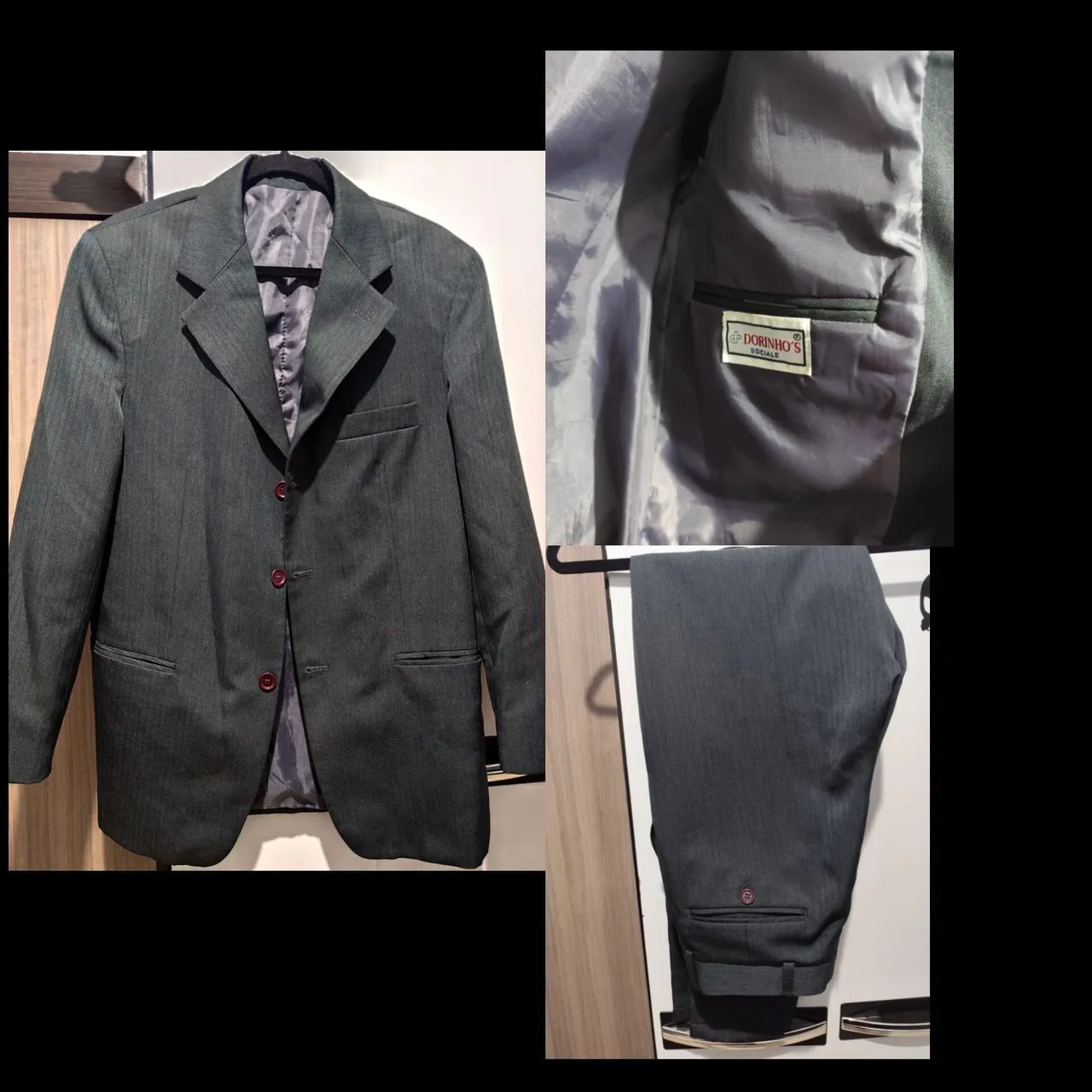 Terno Masculino Elegante - Cinza Escuro 