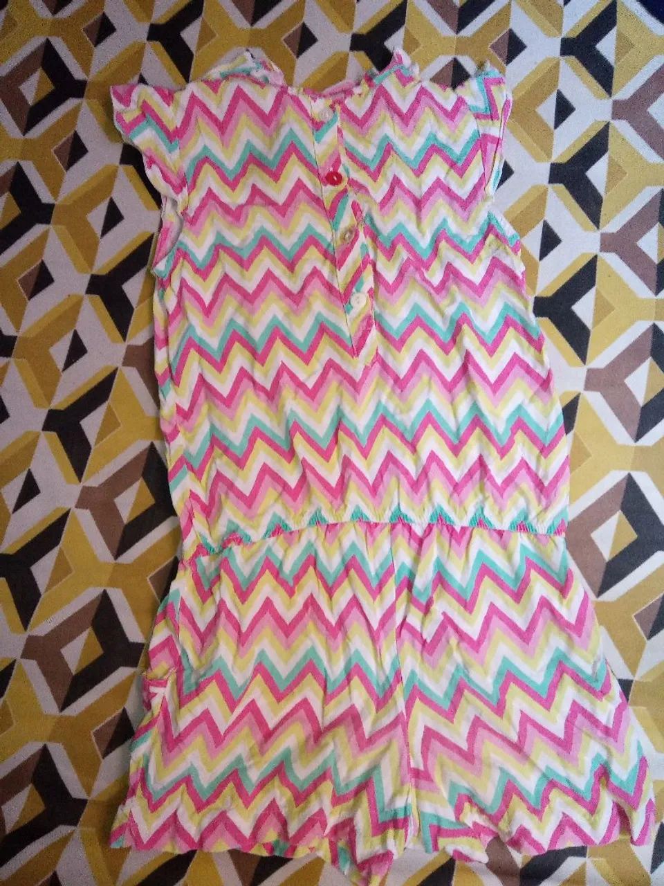 Macacão Infantil Menina - Chevron Colorido - Foto 4