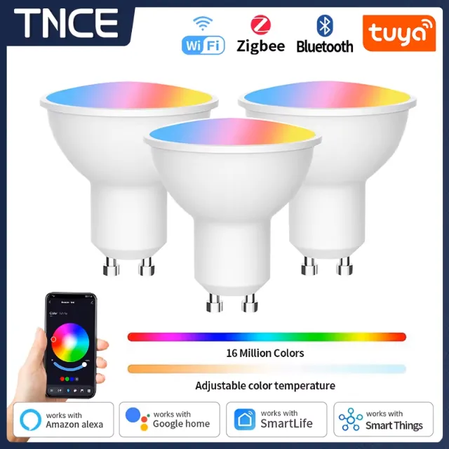 Lâmpada Inteligente Tuya GU10 Dicróica 9W - Controle via App, Alexa e Google Home