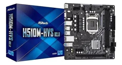 Placa Mae ASRock H510M-HVS R2.0, DDr4 10ªe 11ª Geração Intel - Loja Coimbra Computadores - Foto 2