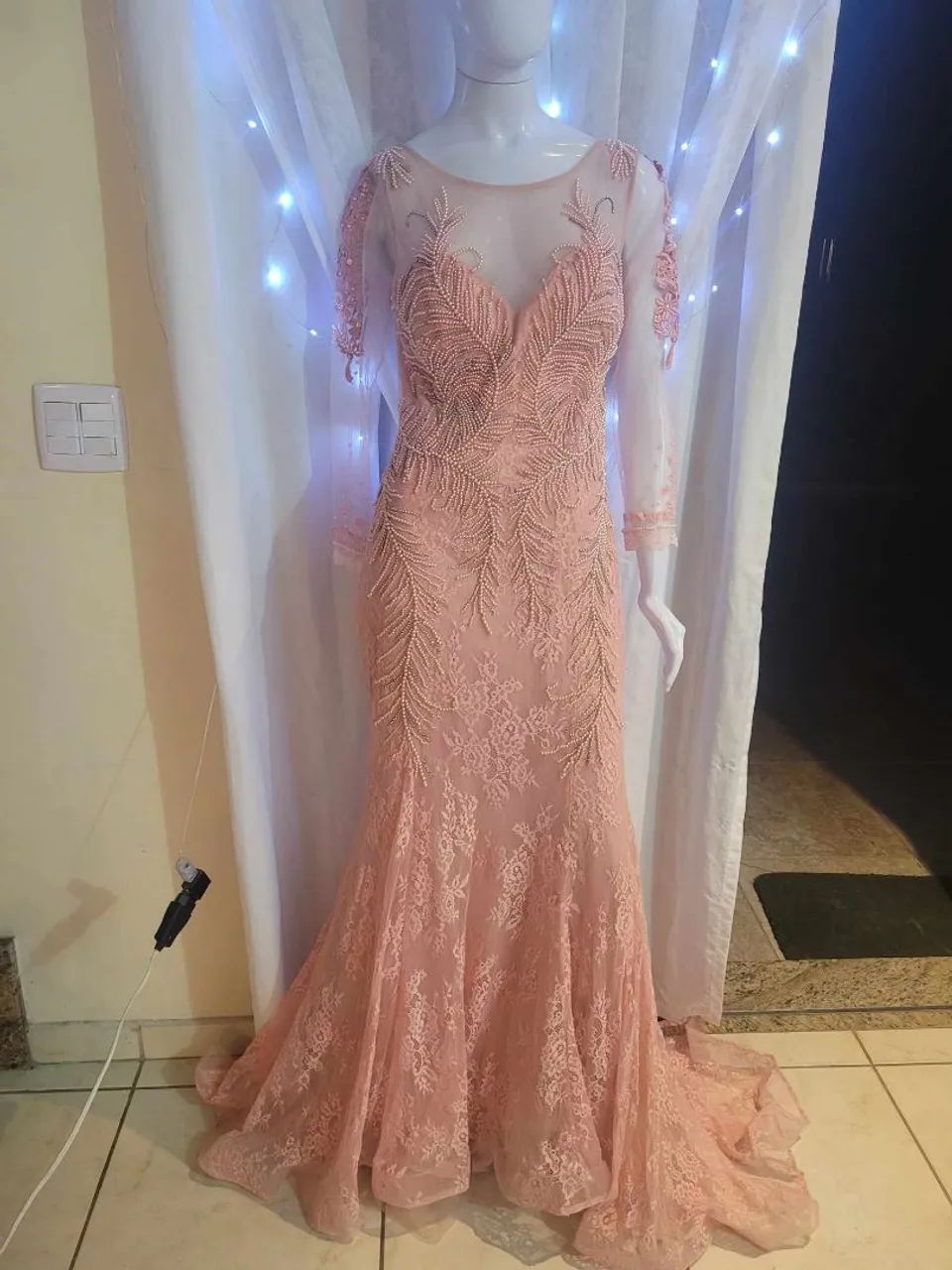 Vestido Rosê luxo- Perfeito para Casamento!