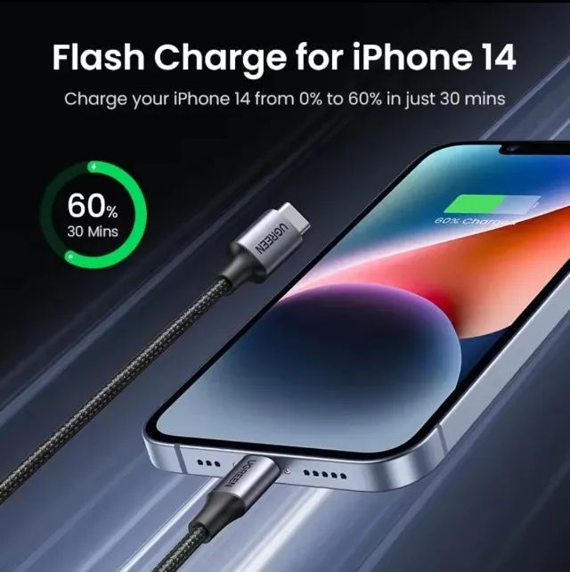 CABO IPHONE 1METRO MFI 20W PD USB C  X LIGHTNING  UGREEN  - Foto 3