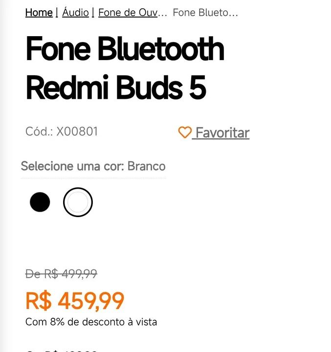 Fone de ouvido Redmi Buda 5