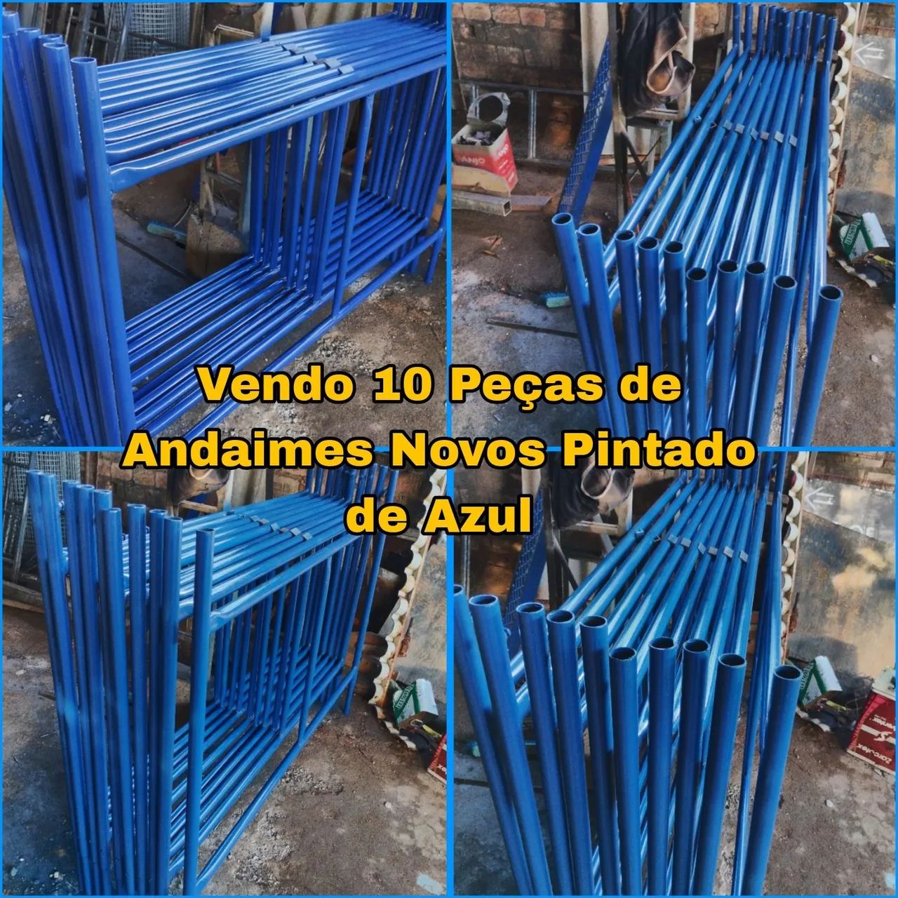 Andaimes Novos Pintados de Azul - 10 Peças
