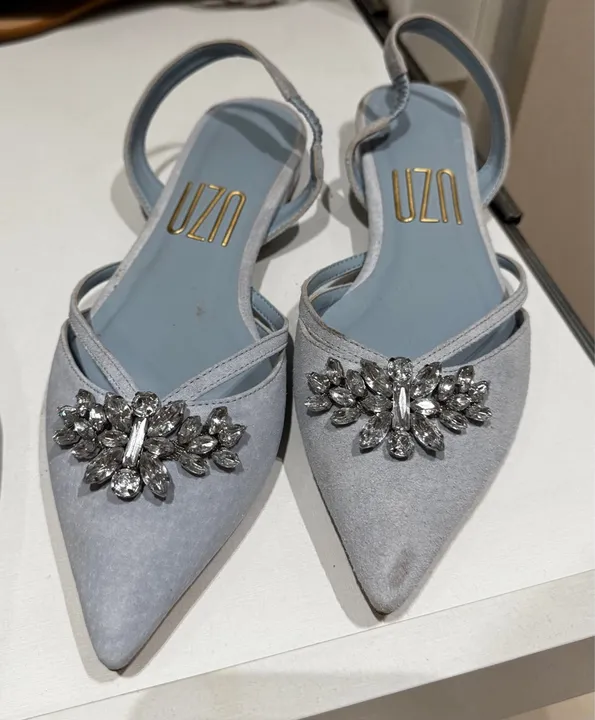 Slingback UZA com Pedrarias Azul - Seminova