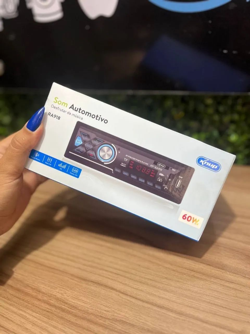 Auto Radio Veicular 60W KNUP RA918 - Som de Carro