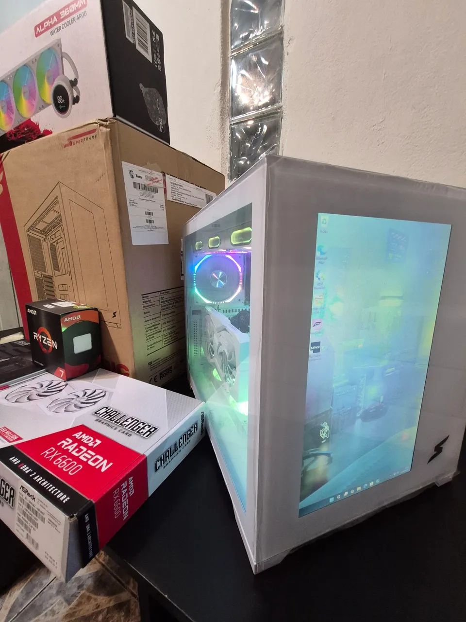 Pc Gamer com tela no Gabinete novo com Nota e Garantia 