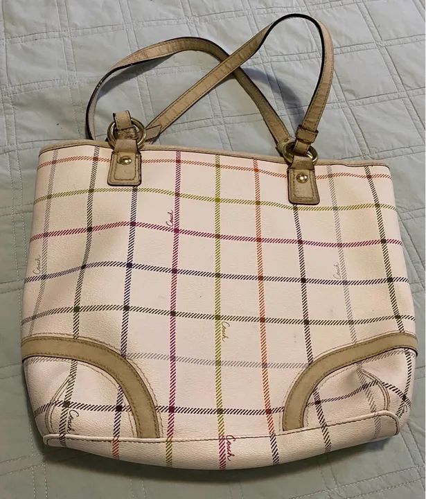 Bolsa Coach xadrez bege - Foto 4