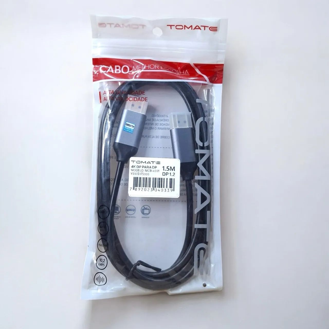 Cabo DisplayPort 4K 1.5m - Tomate