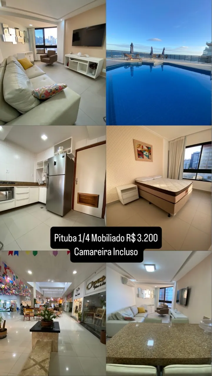 Orla Pituba Mobiliado Flat Camareira Infra Shopping Seguro Conforto Rofthoop