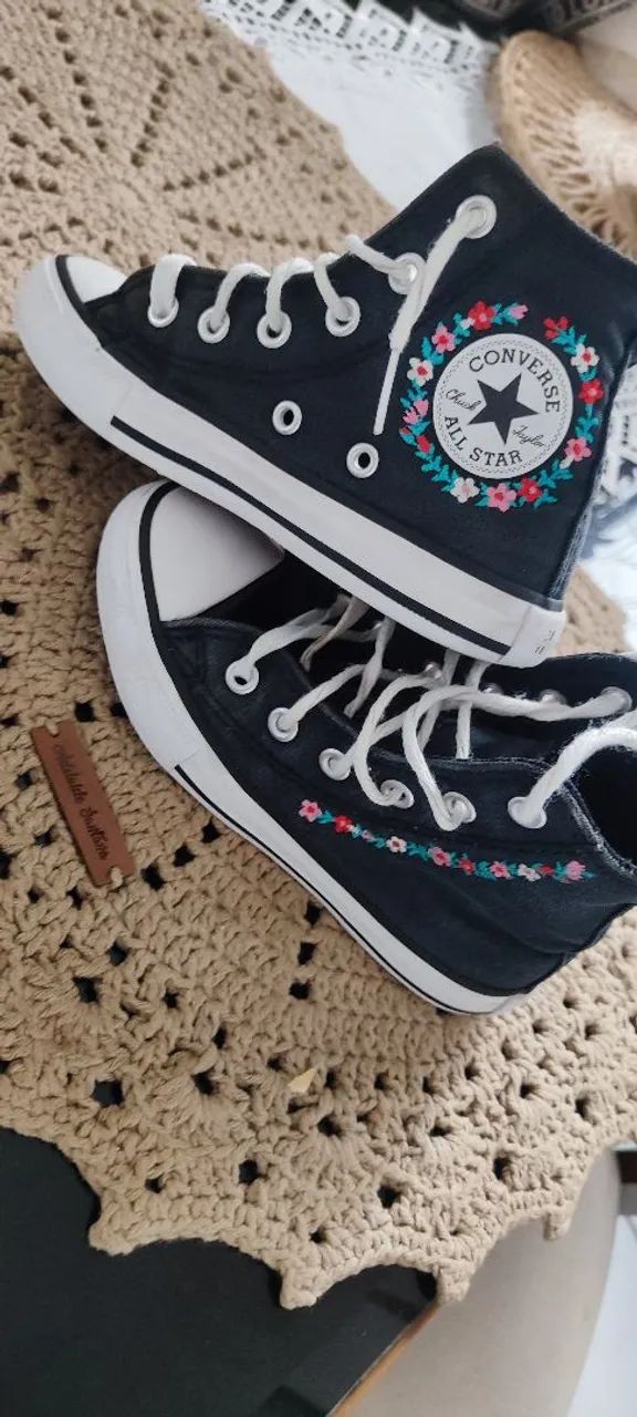 Converse All Star bordado floral - Foto 3