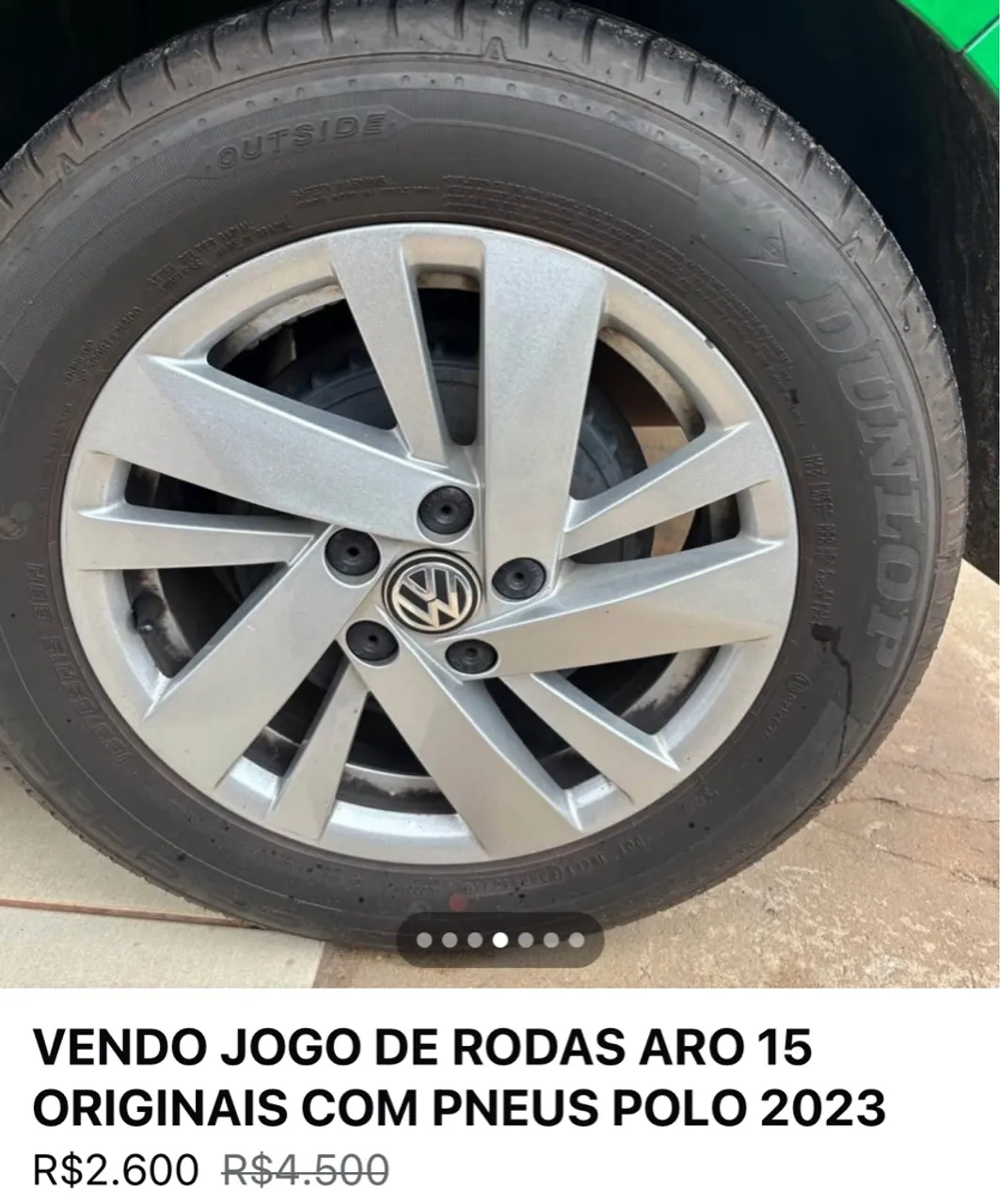 Jogo de Rodas Aro 15 Originais com Pneus Polo 2023