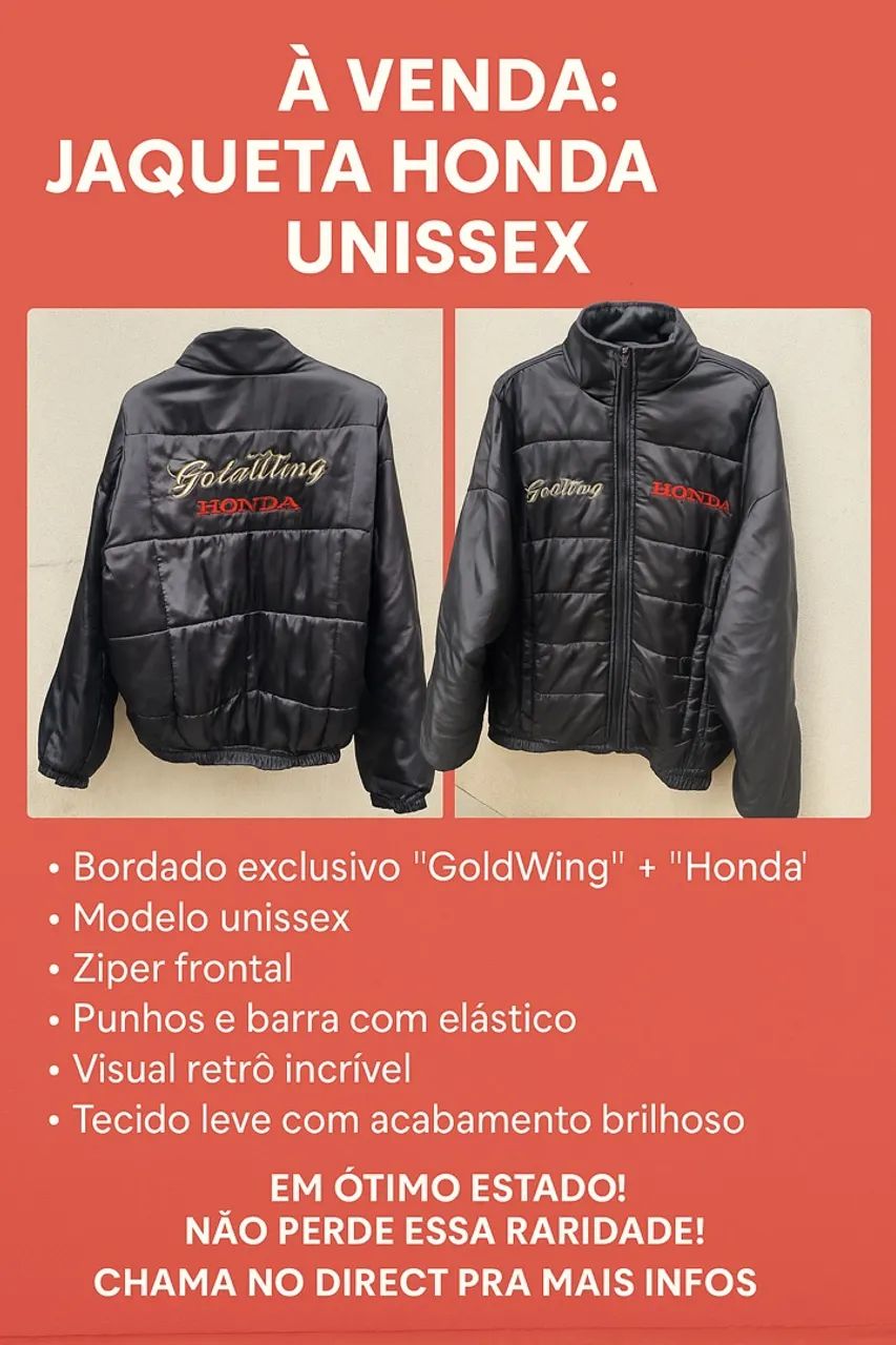 HONDA Jaqueta de motoqueiro impermeável 